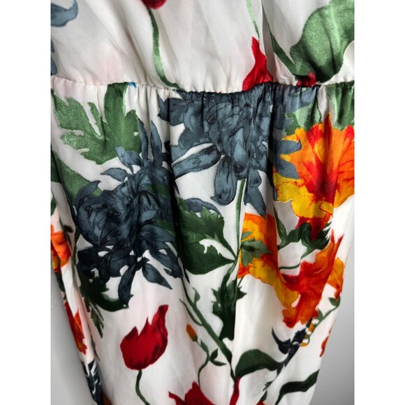 Alice + Olivia Greenwich Garden Dress Susana Floral Burnout Faux-Wrap Size 6 - Picture 8 of 10